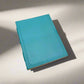 Mellow Monkey turquoise leather journal with debossed corners and elastic closure, 8x6 inches, unlined pages.