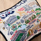 Mellow Monkey University of Connecticut woven mini pillow ornament featuring detailed embroidered campus landmarks