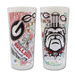 Mellow Monkey University of Georgia 15 oz collegiate drinking glass with vibrant hand-applied bulldog artwork