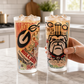 Mellow Monkey University of Georgia collegiate 15 oz drinking glasses with vibrant hand-applied graphic artwork.