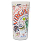 Mellow Monkey University of Virginia 15-ounce drinking glass featuring colorful hand-applied collegiate illustrations.