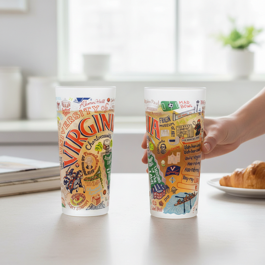 Mellow Monkey University of Virginia 15-oz drinking glasses with vibrant hand-applied collegiate artwork