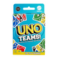 Mellow Monkey UNO Teams card game box featuring colourful playing cards and team-based gameplay for ages 7 and up.