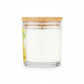 Mellow Monkey Vanilla Sandalwood Pet House candle in a glass jar with a bamboo lid for odor neutralization