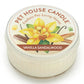 Mellow Monkey Pet House mini candle in Vanilla Sandalwood scent, designed to neutralize pet odors in a clear jar.