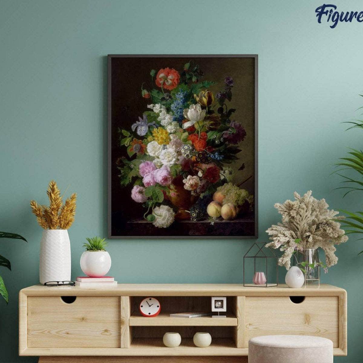 Mellow Monkey paint by numbers kit featuring Jan Frans van Dael Vase of Flowers on linen canvas with acrylic paints
