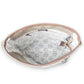 Mellow Monkey Vespertine shoulder bag interior view featuring cream canvas lining with black floral print and leather trim