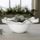 Mellow Monkey VIDA Havana Large Bowl in white, made of luxury melamine with a ruffled edge, perfect for serving.