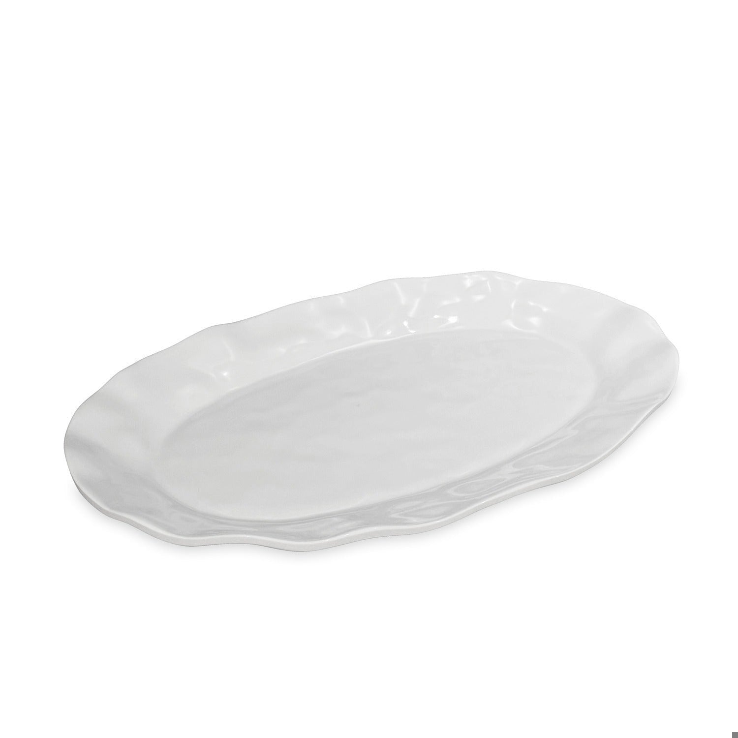 Mellow Monkey VIDA Havana Oval Tray in white, made of luxury melamine with a textured rim. Ideal for indoor/outdoor entertaining.