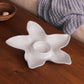 Mellow Monkey VIDA Ocean Starfish Chip and Dip in white ceramic. Features a central bowl for dip surrounded by five starfish-shaped sections for chips.