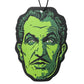 Mellow Monkey Vincent Price glow-in-the-dark air freshener with Seance Cider scent and gothic horror portrait art.