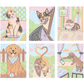 Mellow Monkey Wags & Whiskers FlowArt Dot By Letter set featuring six colorful mosaic-style pet scenes to dot.