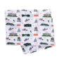Mellow Monkey Washington DC print muslin swaddle blanket featuring monuments, cherry blossoms, and pandas.