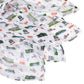 Mellow Monkey Washington DC print muslin baby swaddle blanket featuring monuments, cherry blossoms, and flag motifs.