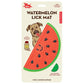 Mellow Monkey Kobe watermelon-shaped silicone dog lick mat with suction cups for bath time enrichment