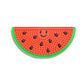 Mellow Monkey Kobe watermelon-shaped silicone lick mat for dogs with a textured surface and cute smiley face design.