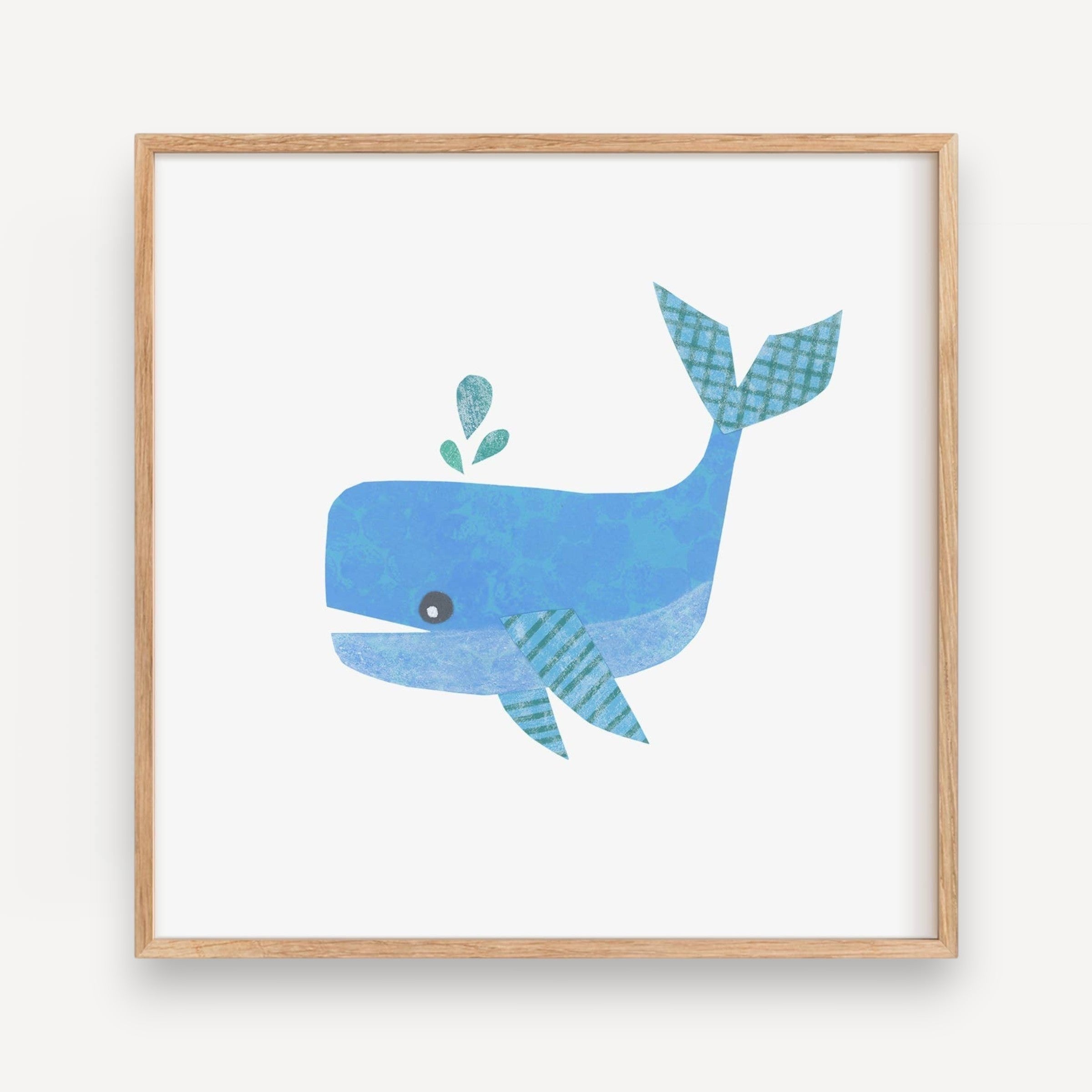 Whale Framed Art Print - 8-3/4 x 8-3/4-in – Mellow Monkey