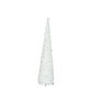 Mellow Monkey white tinsel collapsible Christmas trees in three different heights standing on a white background.