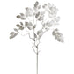 Mellow Monkey 36-inch white leaf spray with a frosty finish, perfect for holiday floral arrangements and decor.