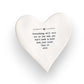 Mellow Monkey white porcelain heart-shaped coaster with black Everything will work out text on a white background