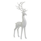 Mellow Monkey high shine white resin deer figurines in two sizes for elegant holiday home decor.