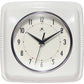 Mellow Monkey white retro square wall clock with black hands and numbers, 9.2-inch diameter.