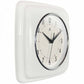 Mellow Monkey white retro square wall clock with cream face and black hands. 9.2-inch.
