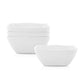 Mellow Monkey Olivia white stoneware bowl with embossed weave design, set of 4.