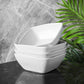 Mellow Monkey Olivia white stoneware bowl with embossed weave design, 100% dishwasher and microwave safe.