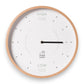 Mellow Monkey 12-inch white tide clock with natural beech frame, indicating hours until high or low water.