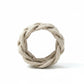 Mellow Monkey white cotton cord Turks Head knot sailor bracelet with a wide 5-lead 9-bight nautical design.