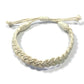Mellow Monkey white woven cotton nautical bracelet with adjustable sliding knot closure