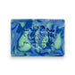 Mellow Monkey Wild Maine Blueberry vegan handmade bar soap, swirled blue and green, 4-oz