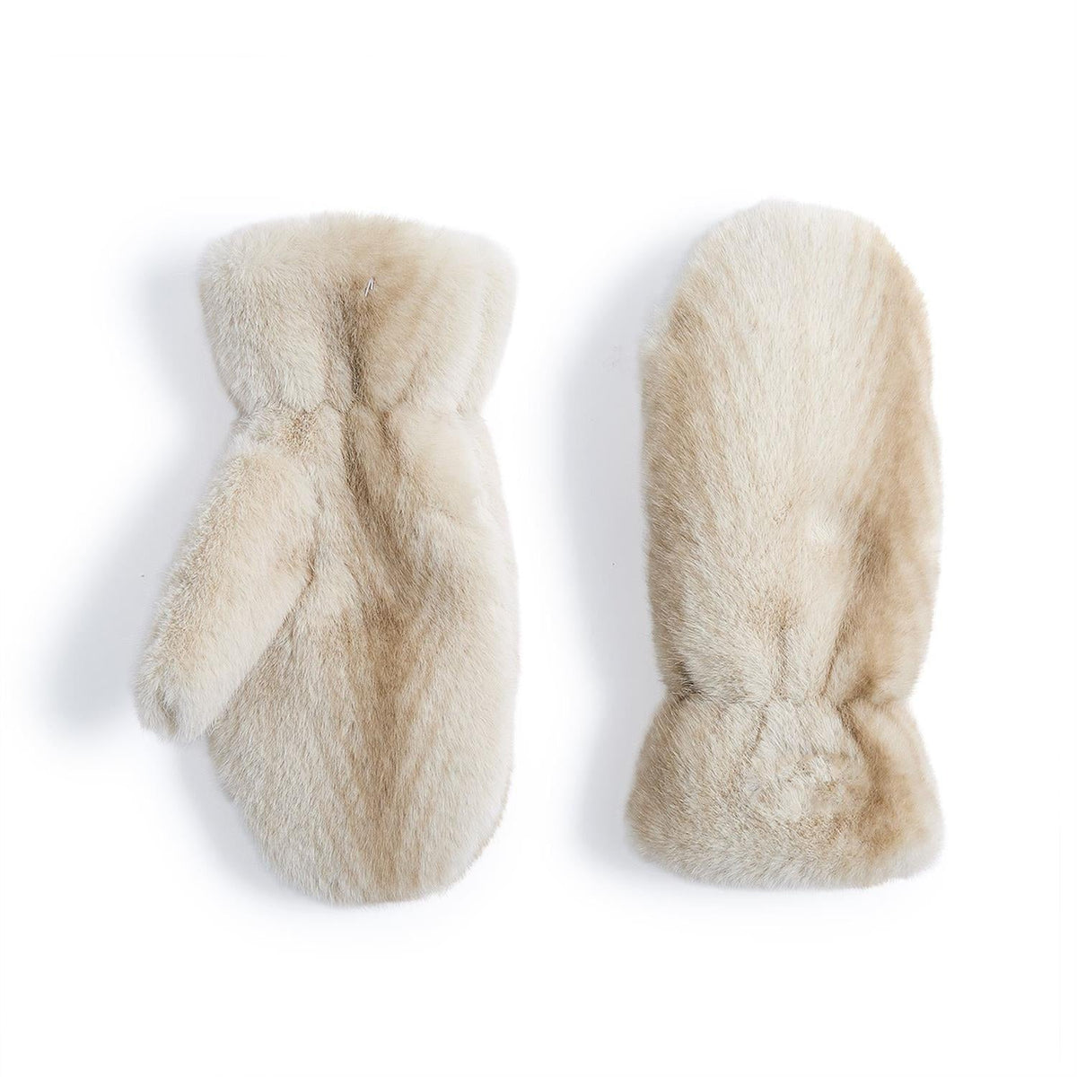 Mellow Monkey winter white Polar Plush mittens featuring a soft texture and tonal chevron pattern with fleece lining.