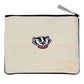 Mellow Monkey University of Wisconsin beige polyester zip pouch with embroidered badger mascot logo