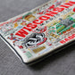 Mellow Monkey University of Wisconsin woven polyester zip pouch featuring detailed embroidered campus landmarks