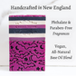 Mellow Monkey Witching Hour artisan soap bar with purple, black, and white layers and bat and moon patterns.