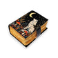 Mellow Monkey vintage leather spellbook with wolf, moon, and mushroom design. 5x7 inches, 200 pages.