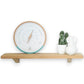 Mellow Monkey white and turquoise wood barometer with beech frame and glass face, forecasts weather.