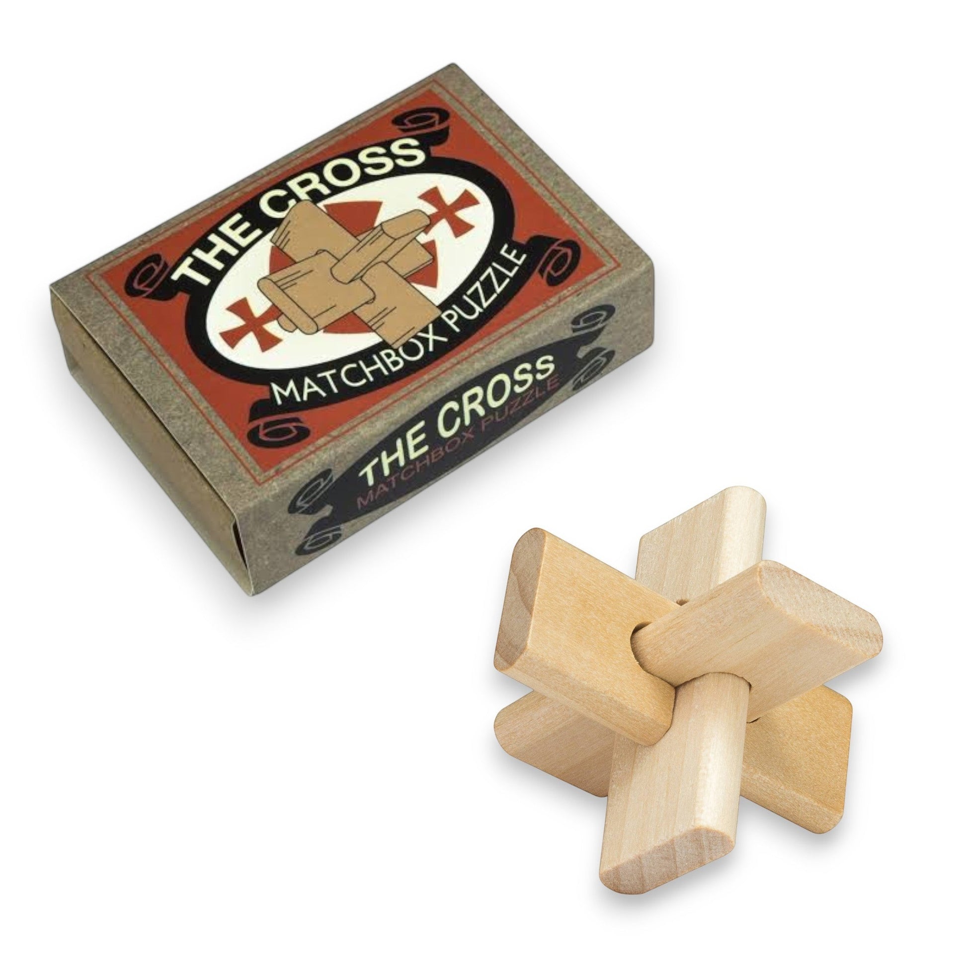 Mellow Monkey wooden 3D interlocking burr brainteaser puzzle with smooth natural finish