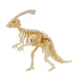 Mellow Monkey 3D wooden Parasaurolophus dinosaur skeleton puzzle, made from natural plywood.