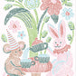Mellow Monkey Woodland Whimsy Trace by Line art pad featuring a mouse and rabbit having tea in a colorful forest.