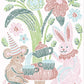 Mellow Monkey Woodland Whimsy Trace by Line art pad featuring a mouse and rabbit having tea in a colorful forest.
