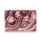 Mellow Monkey Woods vegan handmade bar soap with mahogany, cedarwood, and oakwood notes. Swirled brown and cream colors.