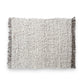 Mellow Monkey grey mélange wool blend shag throw blanket with fringe detail, 60 x 50 inches