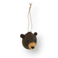 Mellow Monkey handcrafted wool felt bear head ornament with a natural twine hanging loop