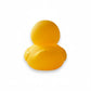 Mellow Monkey classic yellow rubber duck toy for bath time, shown from a back view on a white background.
