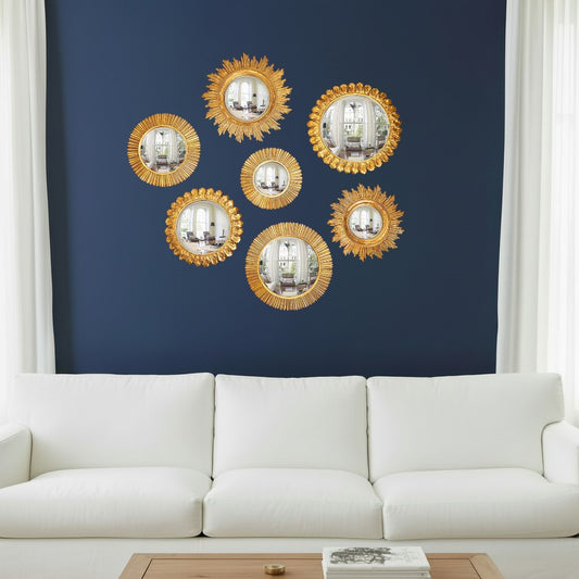 Gold Leaf Convex Wall Mirror - Mellow Monkey