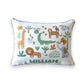 Safari Cluster Personalized Pillow with Dream Gray Piping - 19-inch - Mellow Monkey