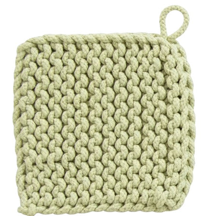 Crocheted Pot Holder - Thick Cotton - 8-in Square - Mellow Monkey